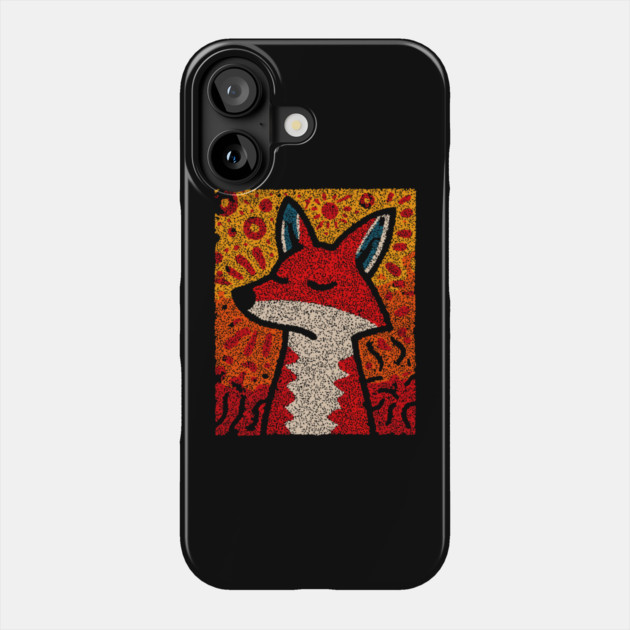 Fox Folk Art Design – Woodland Animal Illustration Phone Case by TuncGK