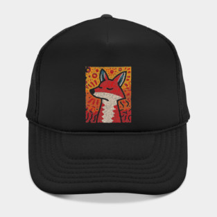 Fox Folk Art Design – Woodland Animal Illustration Hat