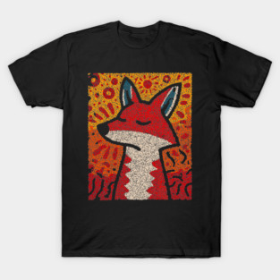 Fox Folk Art Design – Woodland Animal Illustration T-Shirt
