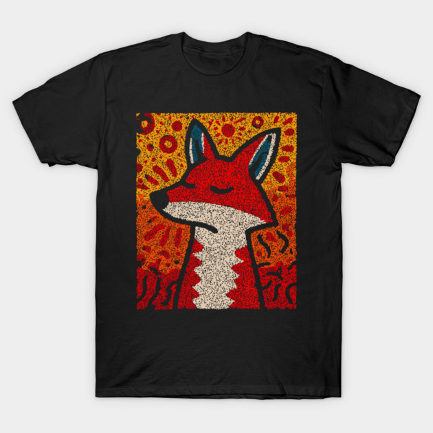 Fox Folk Art Design – Woodland Animal Illustration T-Shirt by TuncGK