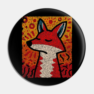 Fox Folk Art Design – Woodland Animal Illustration Pin