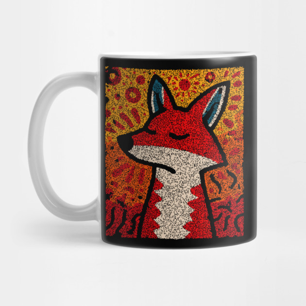 Fox Folk Art Design – Woodland Animal Illustration by TuncGK