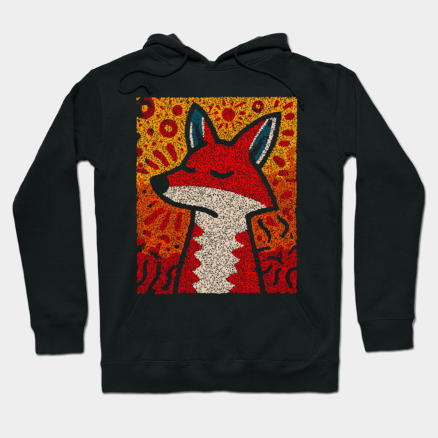 Fox Folk Art Design – Woodland Animal Illustration Hoodie by TuncGK