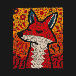 Fox Folk Art Design – Woodland Animal Illustration T-Shirt
