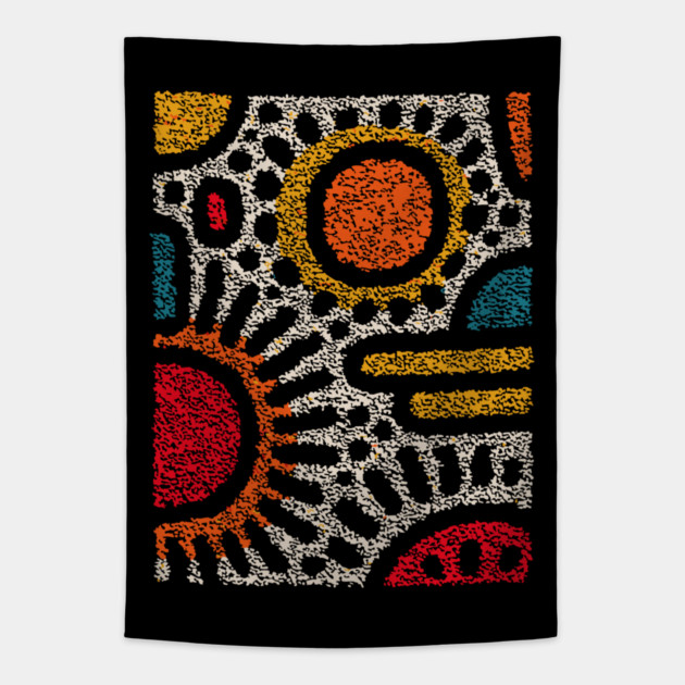 Geometric Abstract Pattern – Modern Shapes Design Tapestry by TuncGK