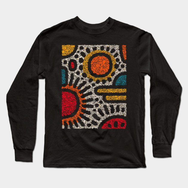 Geometric Abstract Pattern – Modern Shapes Design Long Sleeve T-Shirt by TuncGK