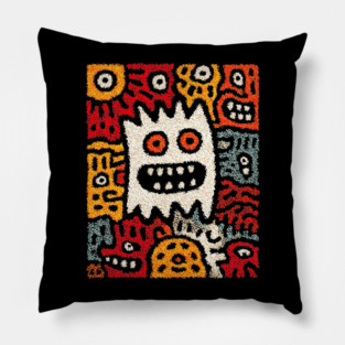 Cute Germs Cartoon Design – Science & Microbe Artwork Pillow