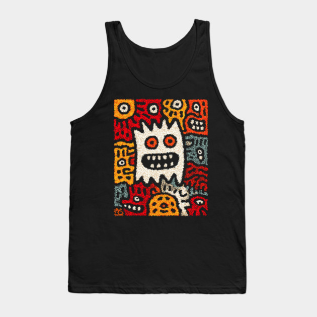 Cute Germs Cartoon Design – Science & Microbe Artwork Tank Top by TuncGK