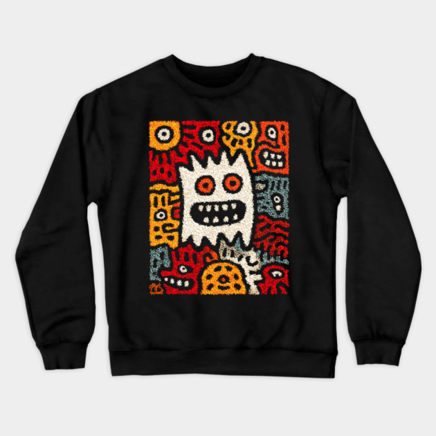 Cute Germs Cartoon Design – Science & Microbe Artwork Crewneck Sweatshirt by TuncGK