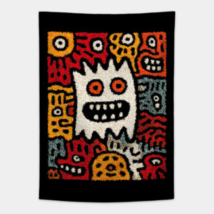 Cute Germs Cartoon Design – Science & Microbe Artwork Tapestry