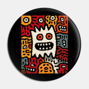 Cute Germs Cartoon Design – Science & Microbe Artwork Pin