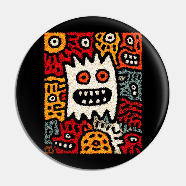 Cute Germs Cartoon Design – Science & Microbe Artwork Pin by TuncGK