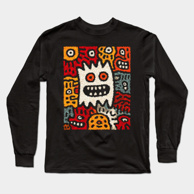 Cute Germs Cartoon Design – Science & Microbe Artwork Long Sleeve T-Shirt by TuncGK