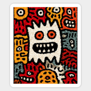 Cute Germs Cartoon Design – Science & Microbe Artwork Magnet