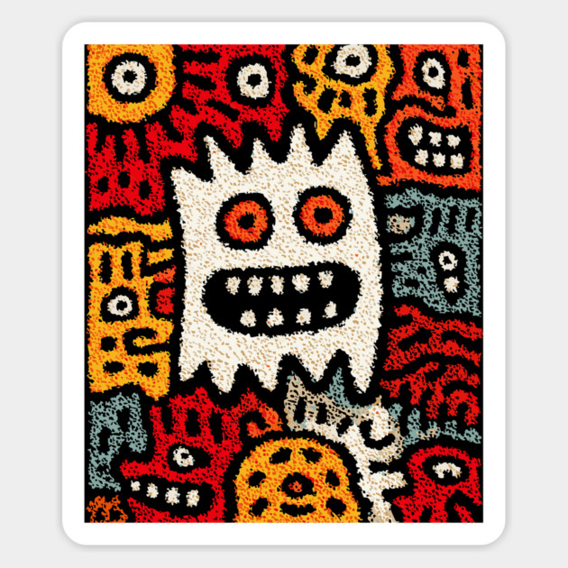 Cute Germs Cartoon Design – Science & Microbe Artwork Magnet by TuncGK