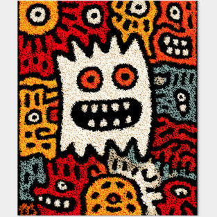 Cute Germs Cartoon Design – Science & Microbe Artwork Posters and Art