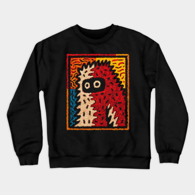 Hairy Monster Illustration – Monster Art Design Crewneck Sweatshirt by TuncGK