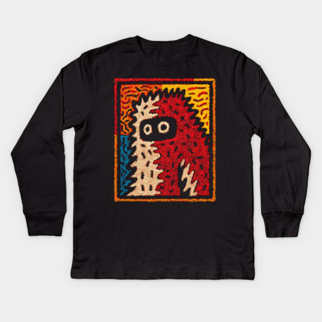 Hairy Monster Illustration – Monster Art Design Kids Long Sleeve T-Shirt by TuncGK