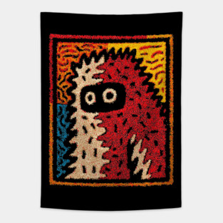 Hairy Monster Illustration – Monster Art Design Tapestry