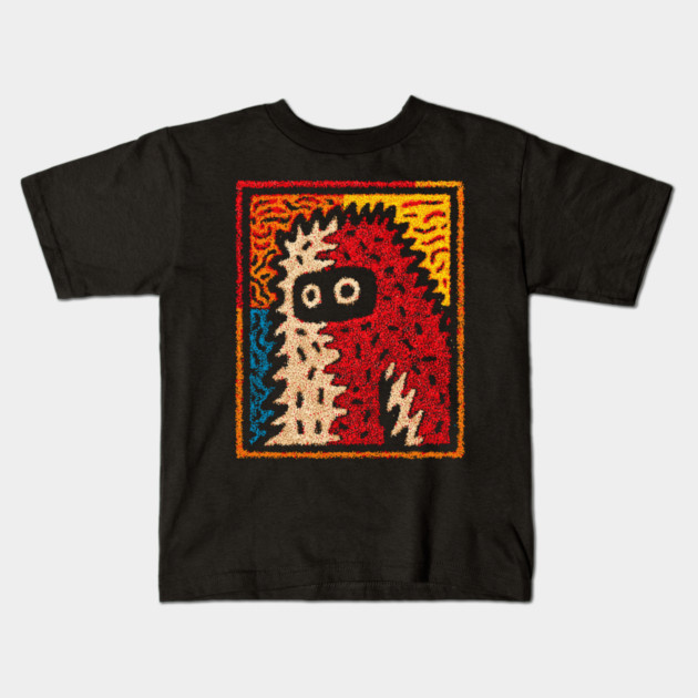 Hairy Monster Illustration – Monster Art Design Kids T-Shirt by TuncGK