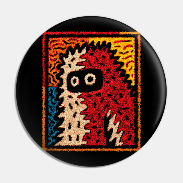 Hairy Monster Illustration – Monster Art Design Pin by TuncGK