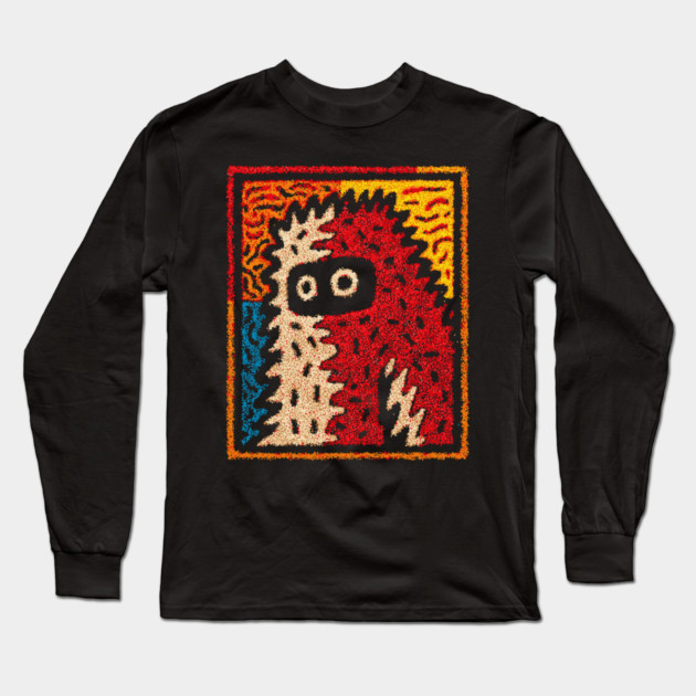 Hairy Monster Illustration – Monster Art Design Long Sleeve T-Shirt by TuncGK