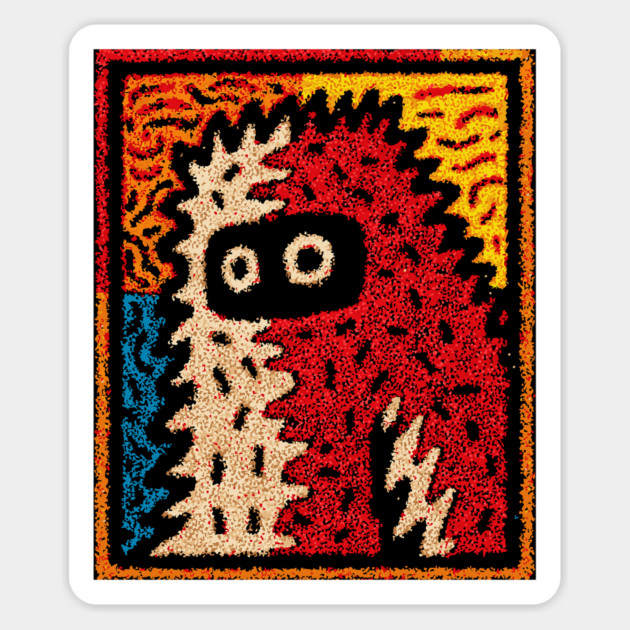 Hairy Monster Illustration – Monster Art Design Magnet by TuncGK
