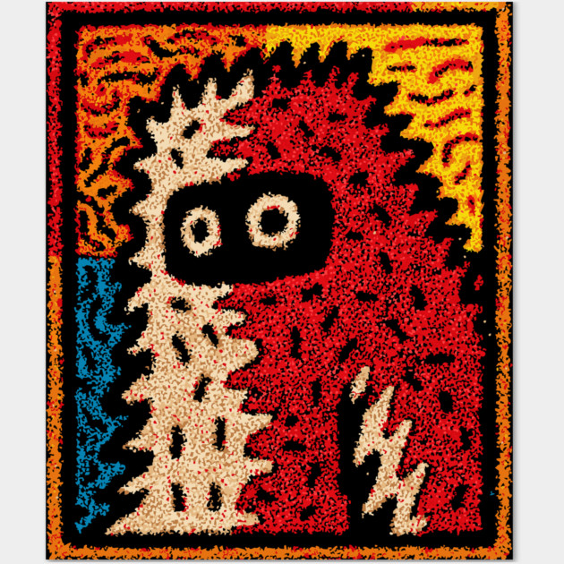 Hairy Monster Illustration – Monster Art Design Wall Art by TuncGK