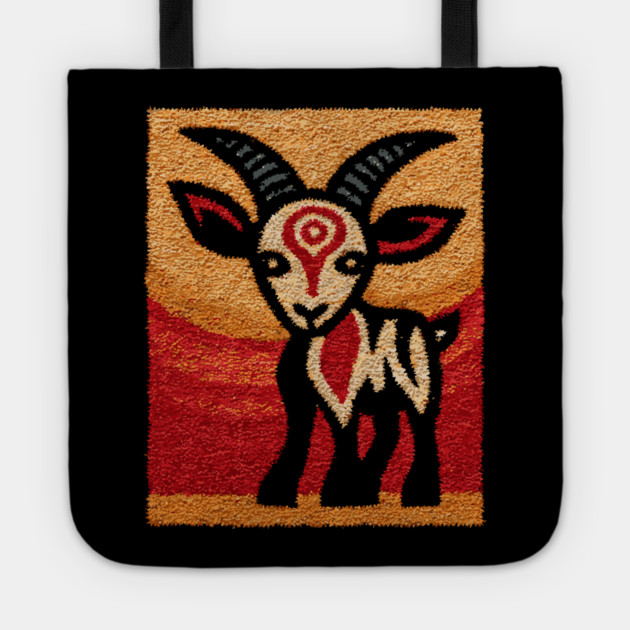 Ibex Mountain Goat Design – Alpine Wildlife Art Tote by TuncGK