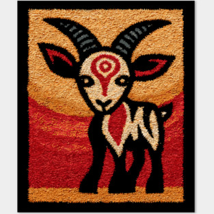 Ibex Mountain Goat Design – Alpine Wildlife Art Posters and Art