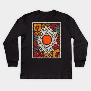 Organics Abstract Shapes – Boho Earthy Art Design Kids Long Sleeve T-Shirt