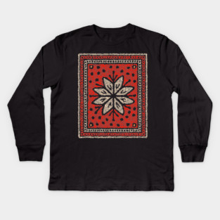 Snow Talisman Symbol – Winter & Nordic Art Design Kids Long Sleeve T-Shirt