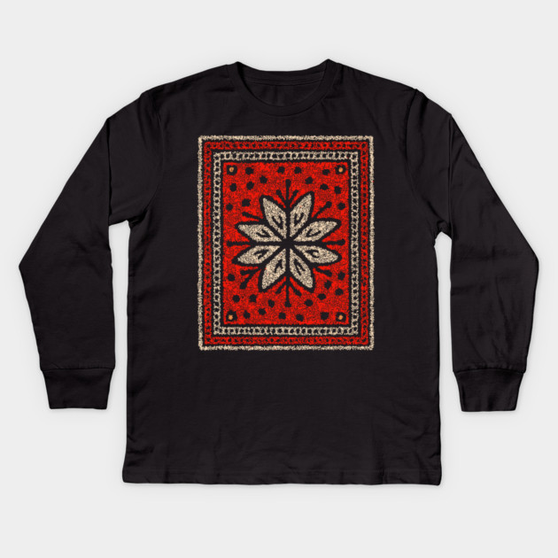 Snow Talisman Symbol – Winter & Nordic Art Design Kids Long Sleeve T-Shirt by TuncGK