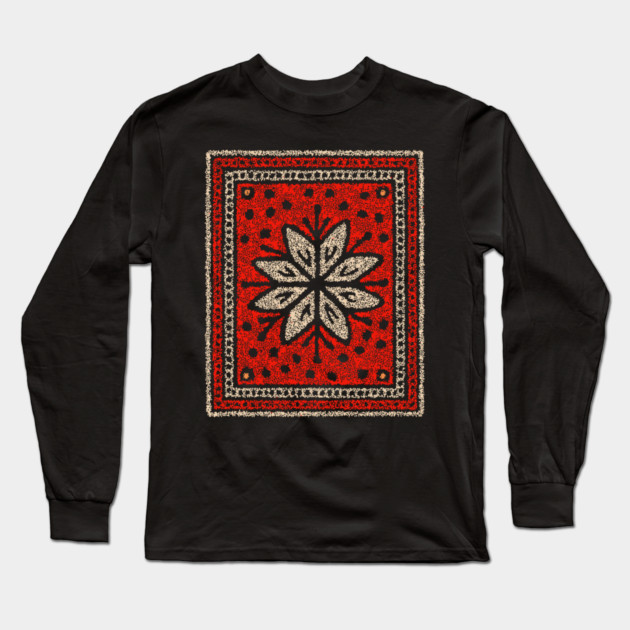 Snow Talisman Symbol – Winter & Nordic Art Design Long Sleeve T-Shirt by TuncGK