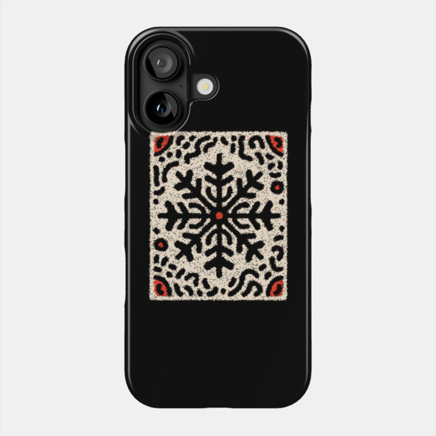 Snow Tribal Pattern – Folk Winter Illustration Phone Case by TuncGK