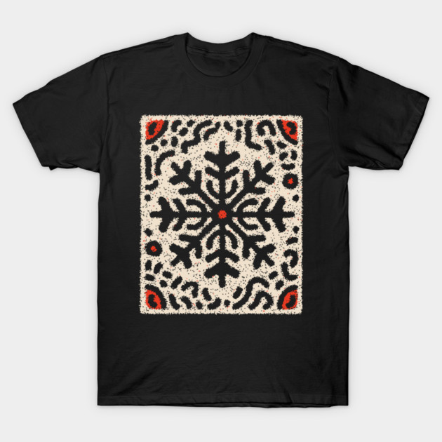 Snow Tribal Pattern – Folk Winter Illustration T-Shirt by TuncGK