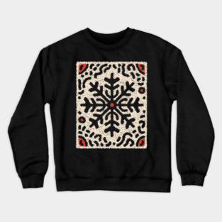 Snow Tribal Pattern – Folk Winter Illustration Crewneck Sweatshirt