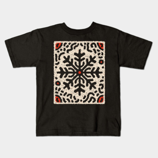 Snow Tribal Pattern – Folk Winter Illustration Kids T-Shirt by TuncGK