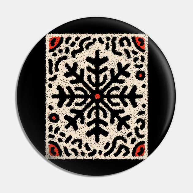 Snow Tribal Pattern – Folk Winter Illustration Pin by TuncGK