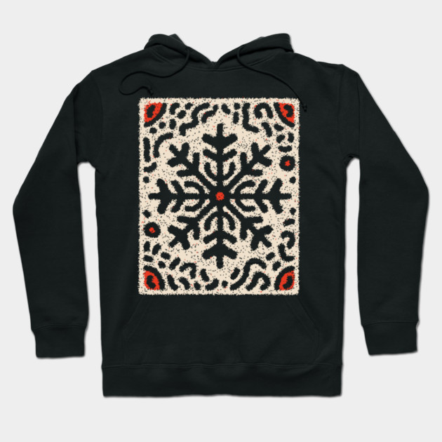 Snow Tribal Pattern – Folk Winter Illustration Hoodie by TuncGK