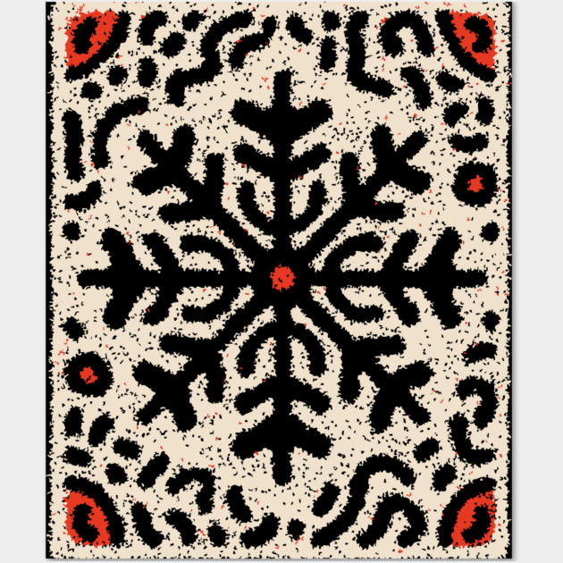 Snow Tribal Pattern – Folk Winter Illustration Wall Art by TuncGK