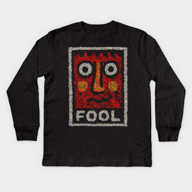 Tarot Fool Card Artwork – Occult Tarot Illustration Kids Long Sleeve T-Shirt by TuncGK