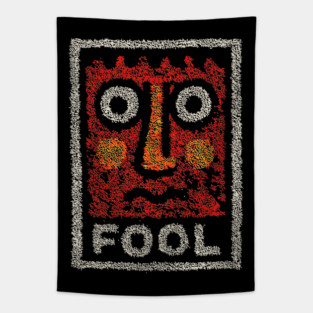 Tarot Fool Card Artwork – Occult Tarot Illustration Tapestry