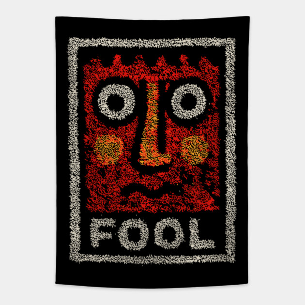 Tarot Fool Card Artwork – Occult Tarot Illustration Tapestry by TuncGK