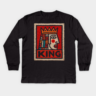 Tarot King Card Design – Royal Occult Art Kids Long Sleeve T-Shirt