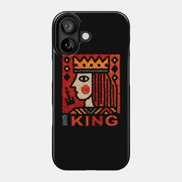 Tarot King Card Illustration – Folk Art Occult Phone Case by TuncGK