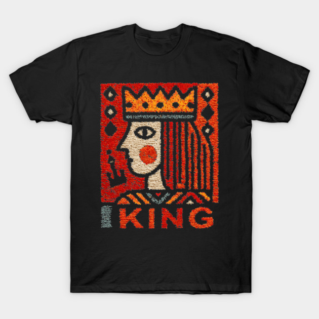 Tarot King Card Illustration – Folk Art Occult T-Shirt by TuncGK