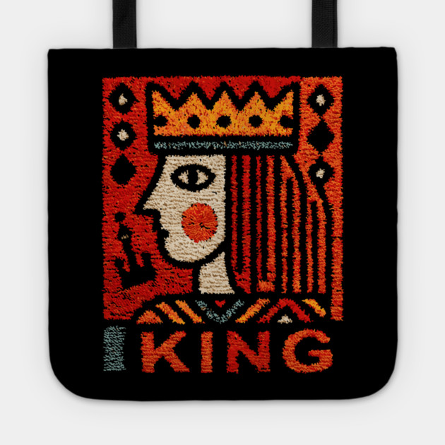 Tarot King Card Illustration – Folk Art Occult Tote by TuncGK