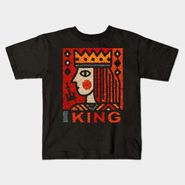Tarot King Card Illustration – Folk Art Occult Kids T-Shirt by TuncGK