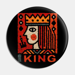Tarot King Card Illustration – Folk Art Occult Pin